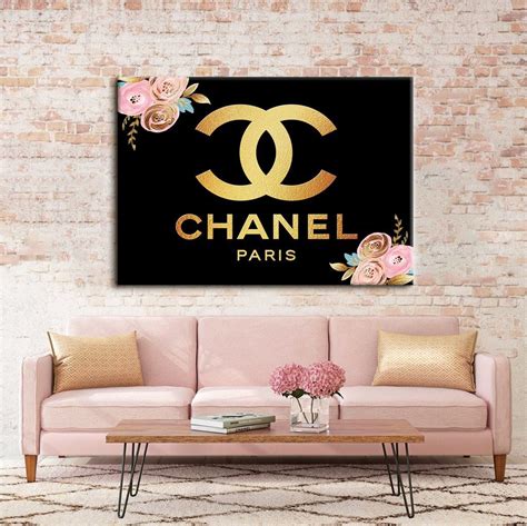 chanel art blue background art|chanel wall art free.